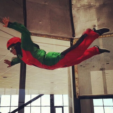 Flyer in Red at Saba Skydiving 