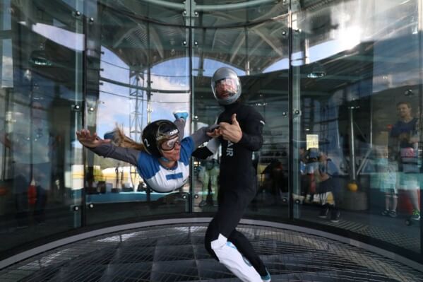 A flyer and instructor having a great time. 